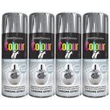 4X Paint Factory Chrome Effect Gloss Spray Paint 400ml