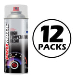 12X Promatic Clear High Temperature Spray Paint 400ml