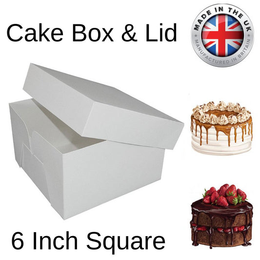 1 Box 6" Cake Box & Lid folded And Boxed