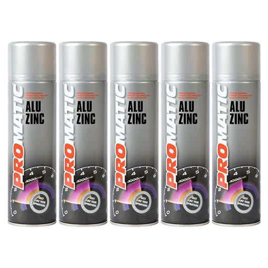 5X Promatic Alu Zinc Spray Paint 500ml