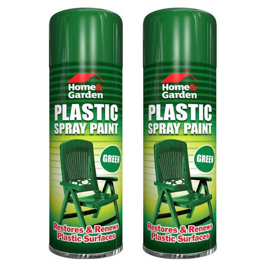 2X Home & Garden Plastic Green Spray Paint 300ml