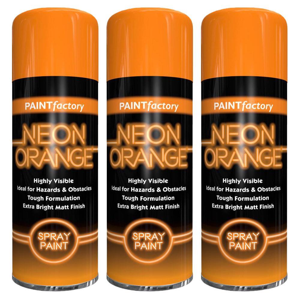 3X Paint Factory Neon Orange Spray Paint 400ml