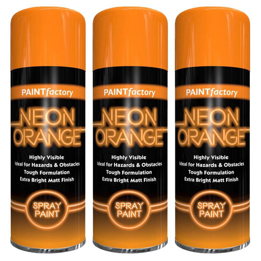 3X Paint Factory Neon Orange Spray Paint 400ml