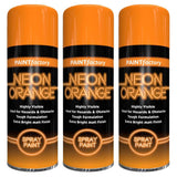 3X Paint Factory Neon Orange Spray Paint 400ml