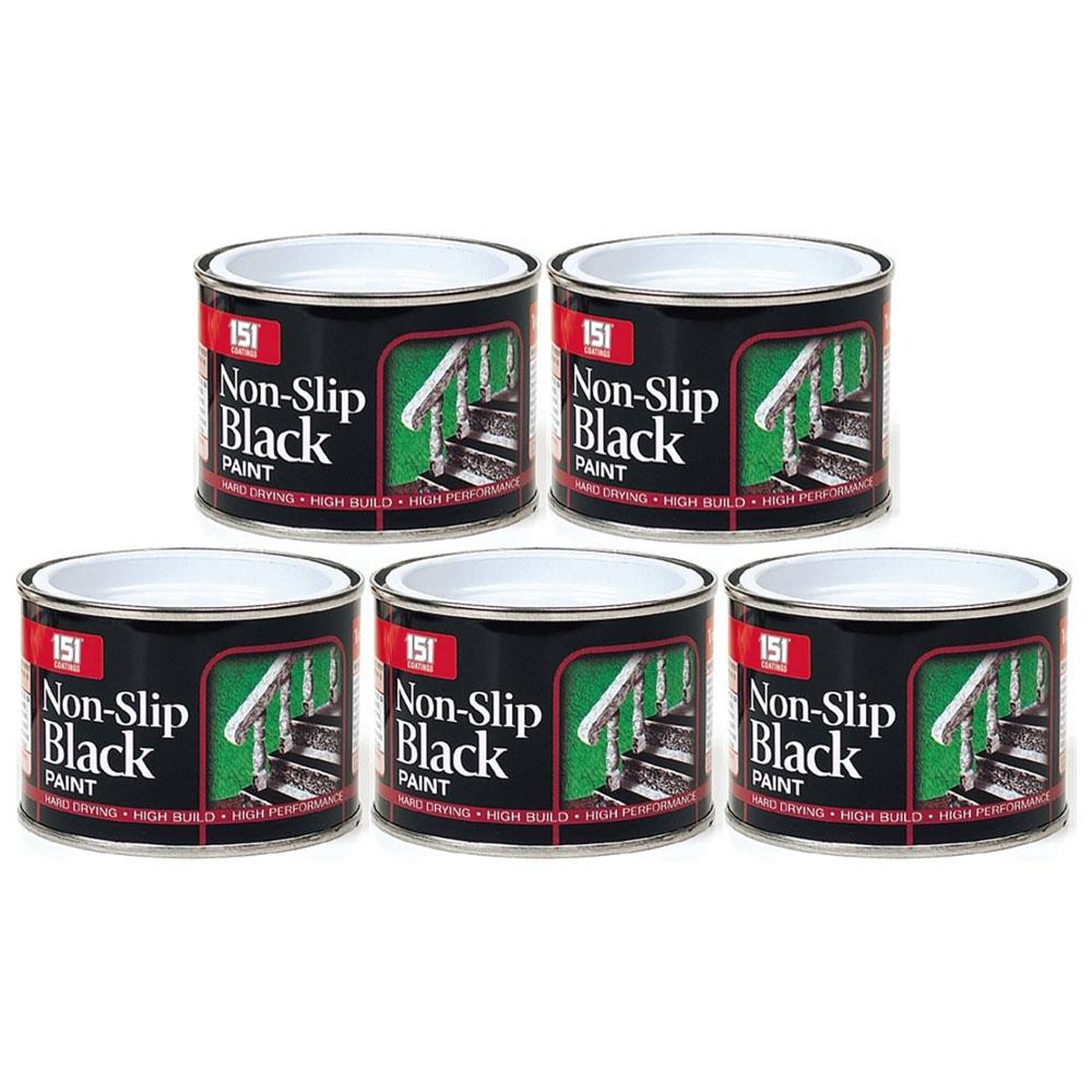 5X Nonslip Black Matt Paint Tin 180ml