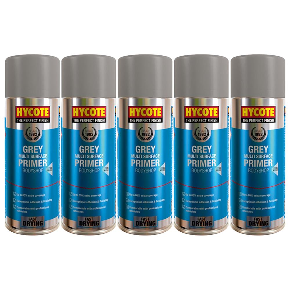 5X Hycote Bodyshop High Build Grey Spray Paint 400ml