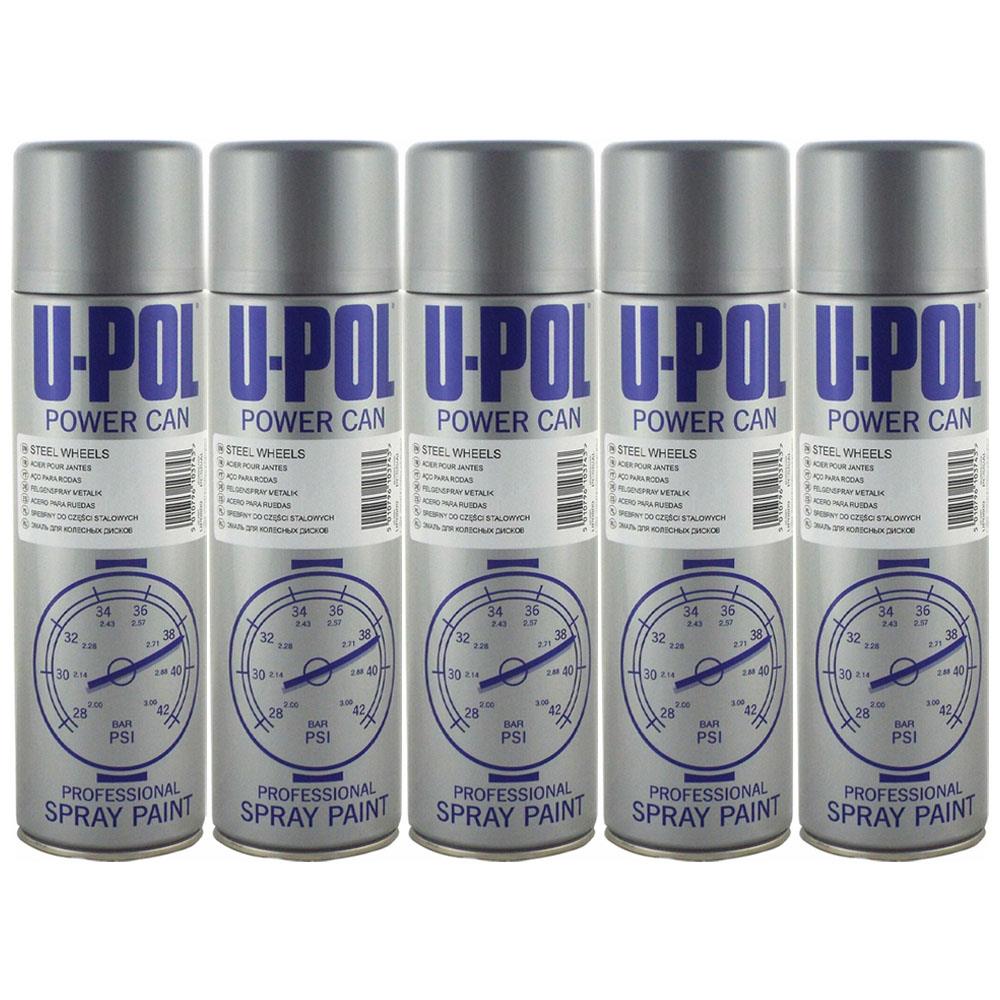 5X Upol Power Can Steel Wheels Spray Paint 500ml