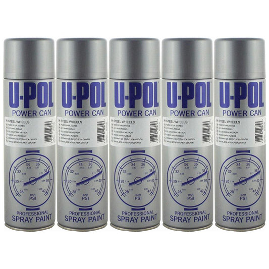 5X Upol Power Can Steel Wheels Spray Paint 500ml