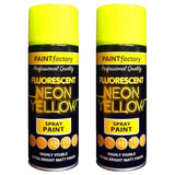 2X Paint Factory Neon Yellow Spray Paint 400ml