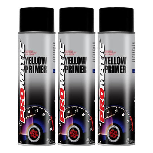 3X Promatic Yellow Primer Spray 500ml