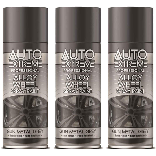 3X Auto Extreme Gun Metal Grey Spray Paint 400ML