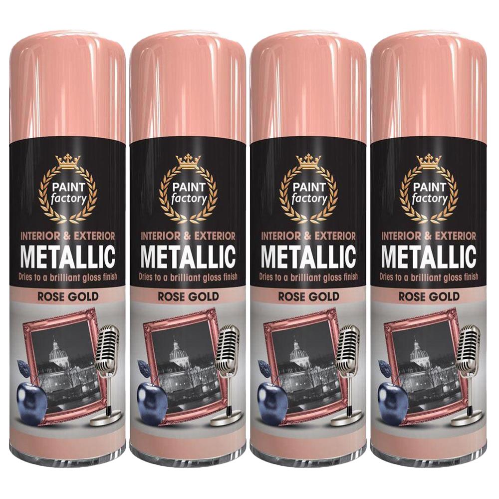 4X Paint Factory Rose Gold Metallic Spray Paint 400ml