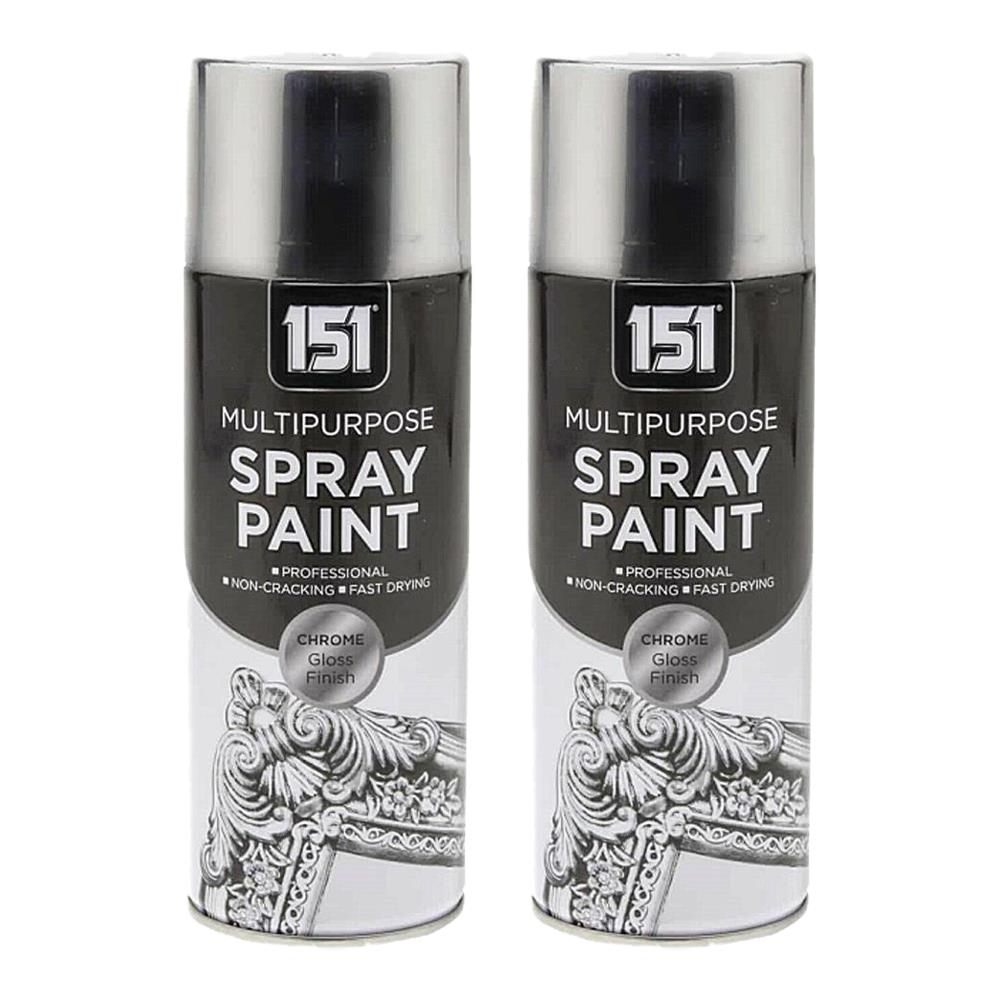 2X Auto Chrome Spray Paint 400ml