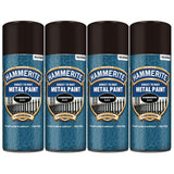 4X Hammerite Hammered Black Spray Paint 400ml