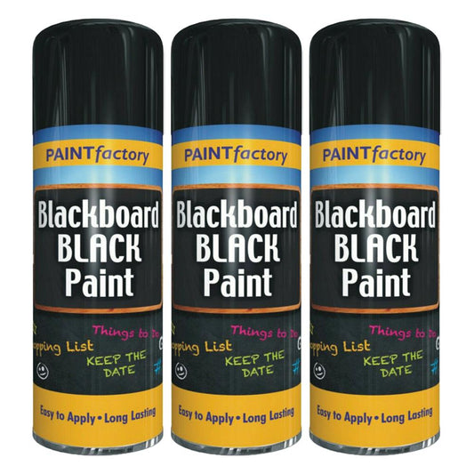 3X Black Blackboard Spray Paint 200ml