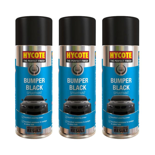 3X Hycote Bumper Paint Black Spray Paint 400ml