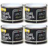 4X Matt Black Paint Tin 180ml