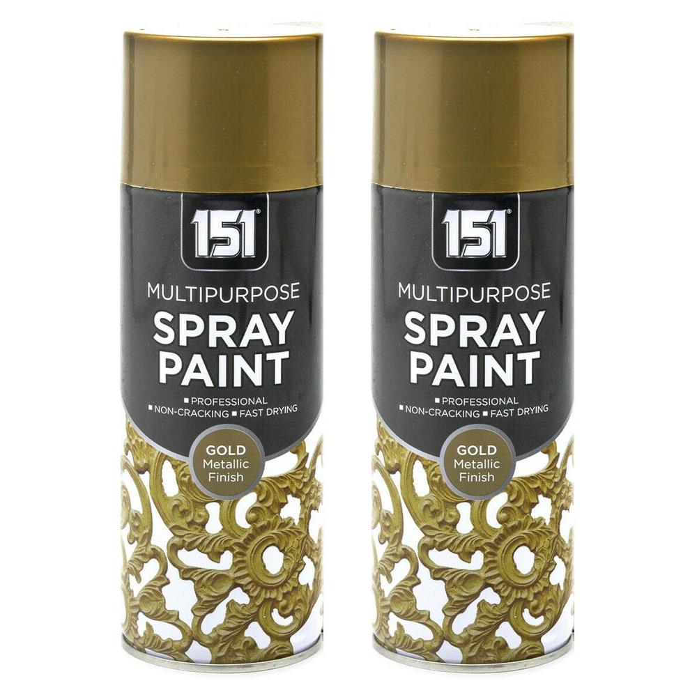 2X All Purpose Gold Metallic Spray Paint 400ml