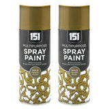 2X All Purpose Gold Metallic Spray Paint 400ml