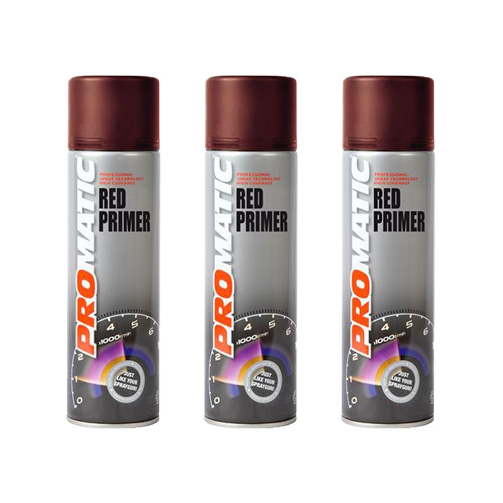 3X Promatic Red Primer Spray 500ml