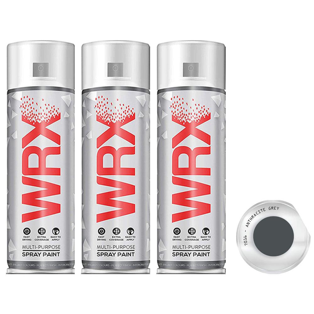 3X WRX Gloss Anthracite Grey 7016 Spray Paint 400ml