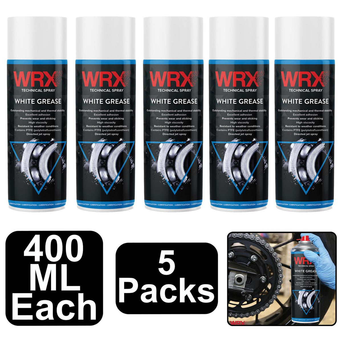 5X WRX White Grease Spray 400ml