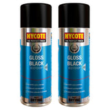 2X Hycote Bodyshop Gloss Black Spray Paint 400ml