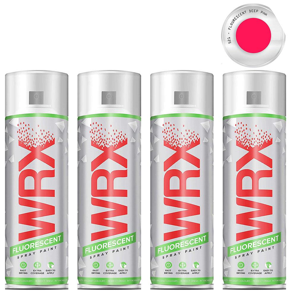 4X WRX Fluorescent Deep Pink 521 Spray Paint 400ml