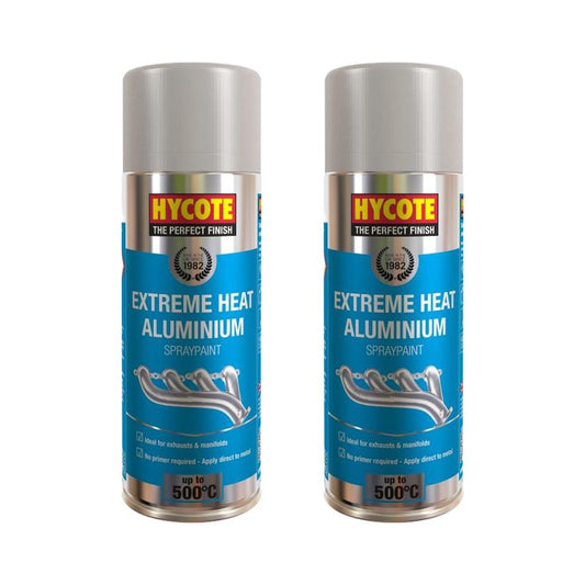 2X Hycote Extreme Heat Aluminium Spray Paint 400ml