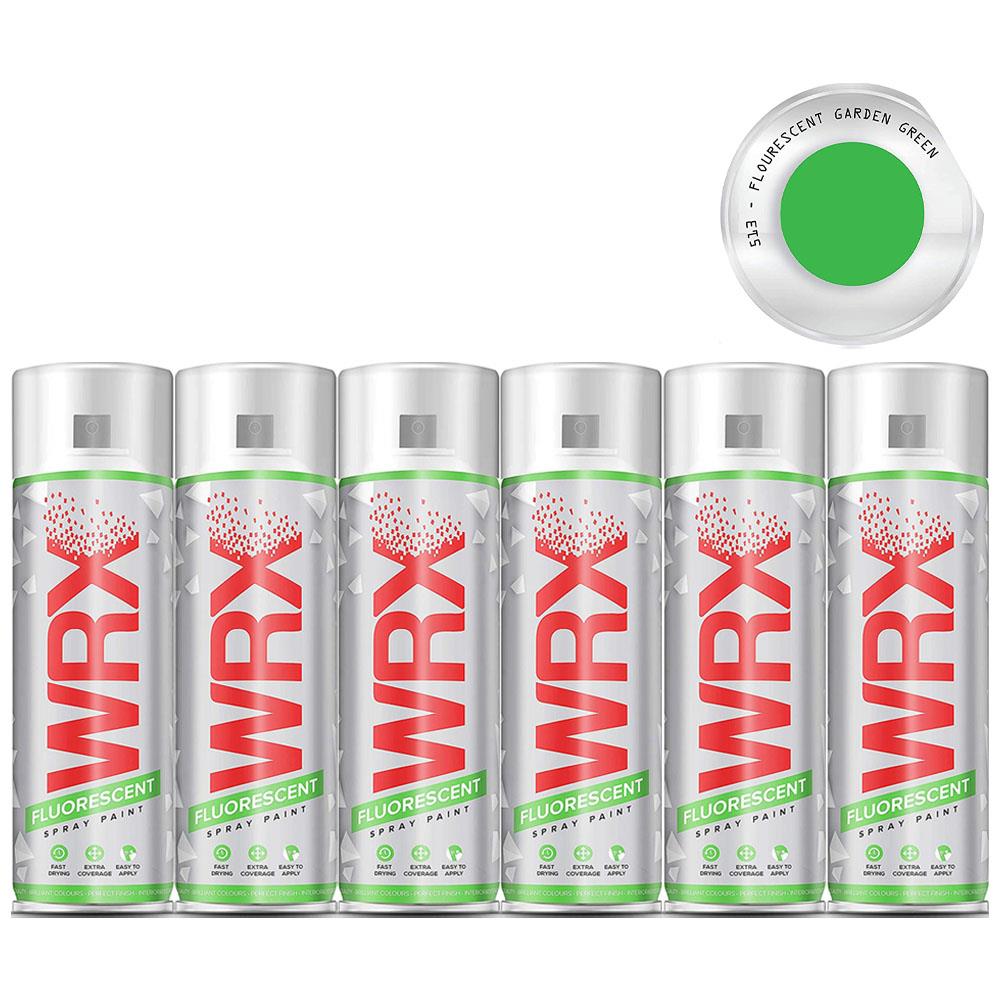 6X WRX Fluorescent Garden Green 513 Spray Paint 400ml