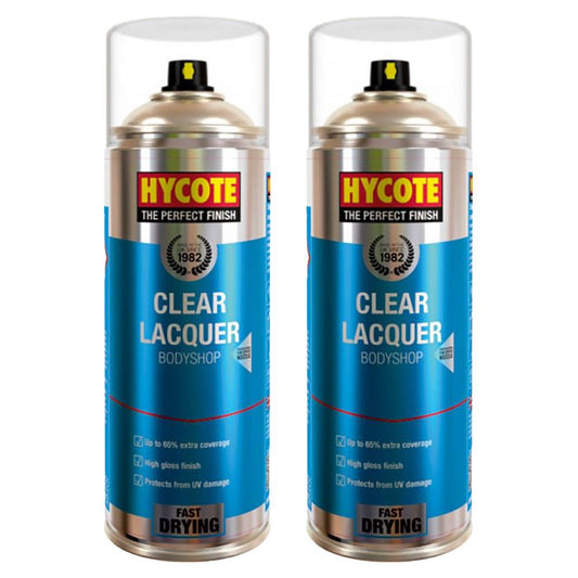 2X Hycote Bodyshop Clear Lacquer Spray Paint 400ml