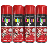 4X Paint Factory Cherry Red Gloss Spray Paint 400ml