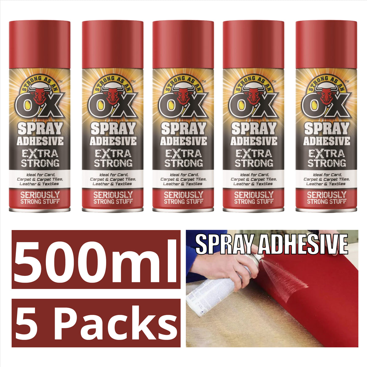 5x Saao Spray Adhesive 500Ml