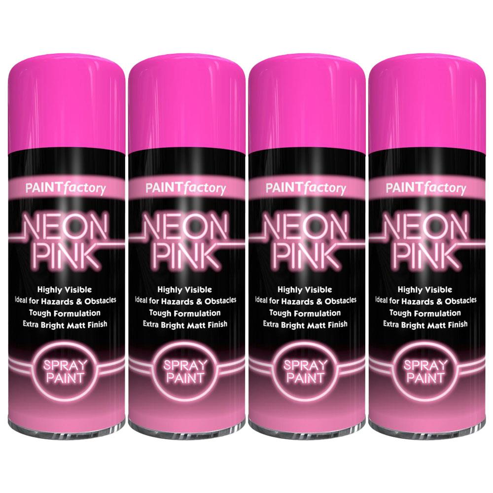 4X Paint Factory Fluorescent Neon Pink Spray Paint 200ml