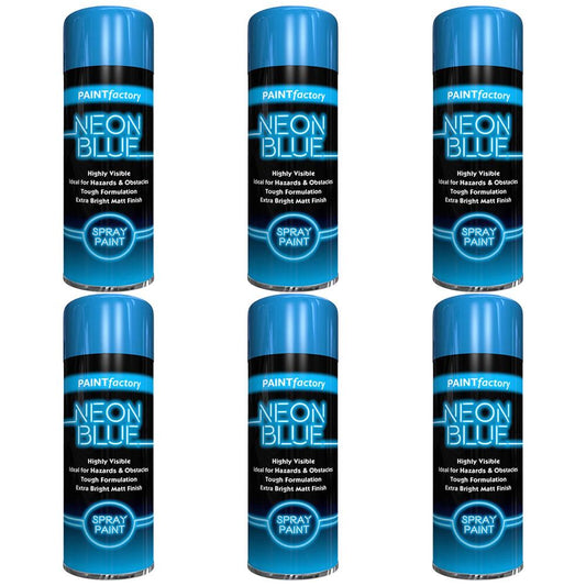 6X Paint Factory Blue Fluorescent Neon Spray Paint 200ml