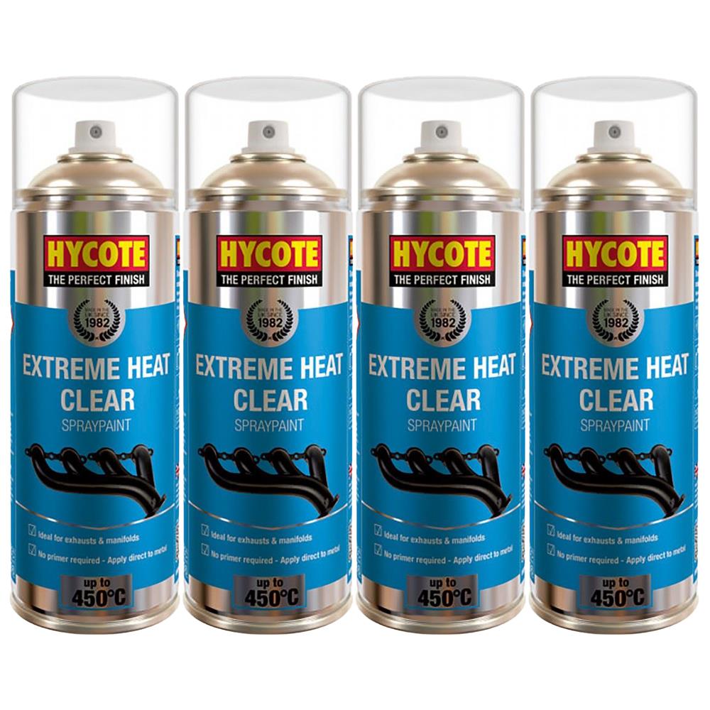 4X Hycote Extreme Heat Clear Spray Paint 400ml