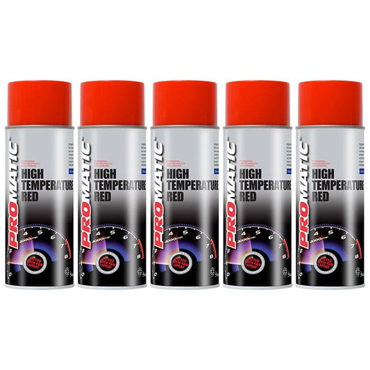 5X Promatic Red High Temperature Spray Paint 400ml