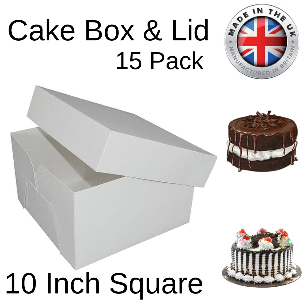 15X Cake Box 10"(10" Lid & 10" Base)