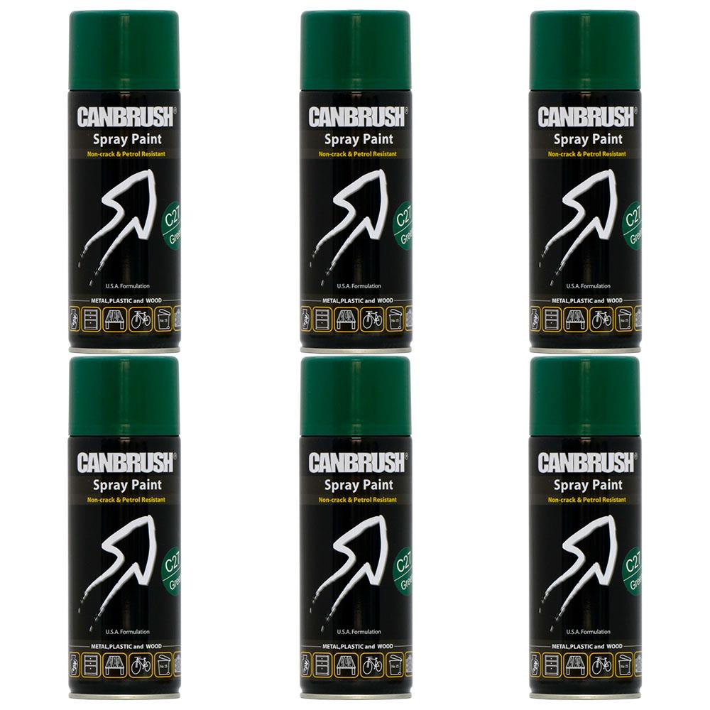 6X Canbrush C27 Green Spray Paint 400ml