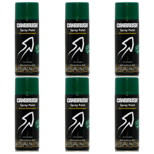 6X Canbrush C27 Green Spray Paint 400ml