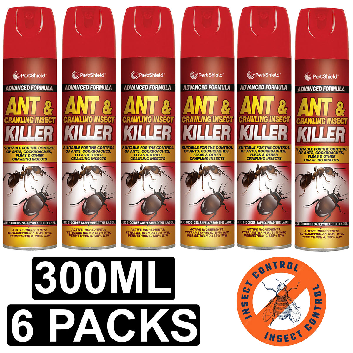 6X Ant & Crawling Killer Spray 300ml