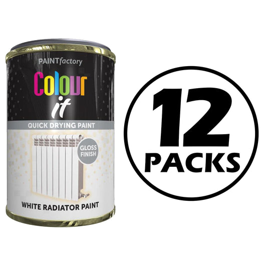 12X Paint Factory White Gloss Radiator Paint 300ml