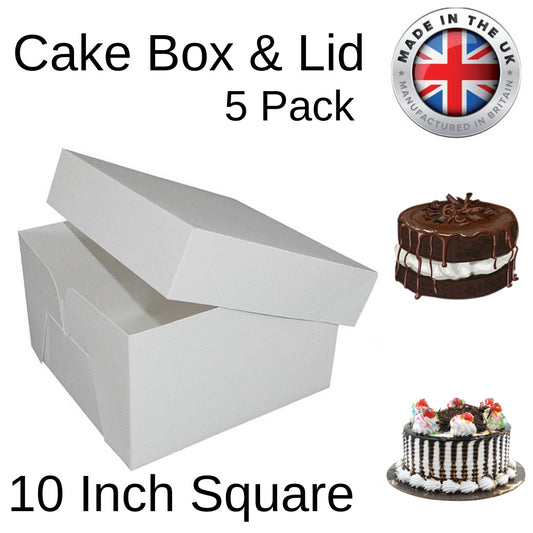 5X Cake Box 10"(10" Lid & 10" Base)