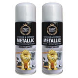 2X Paint Factory Metallic Silver Spray Paint 200ml