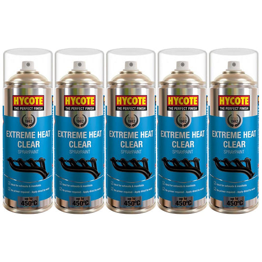 5X Hycote Extreme Heat Clear Spray Paint 400ml