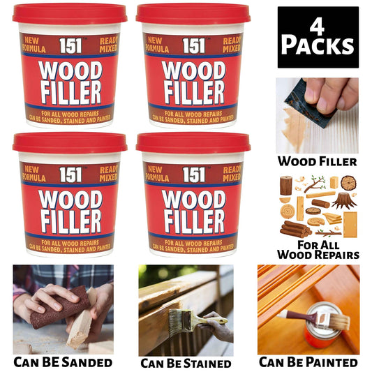 4X Wood Filler Ready Mixed Tub 600g