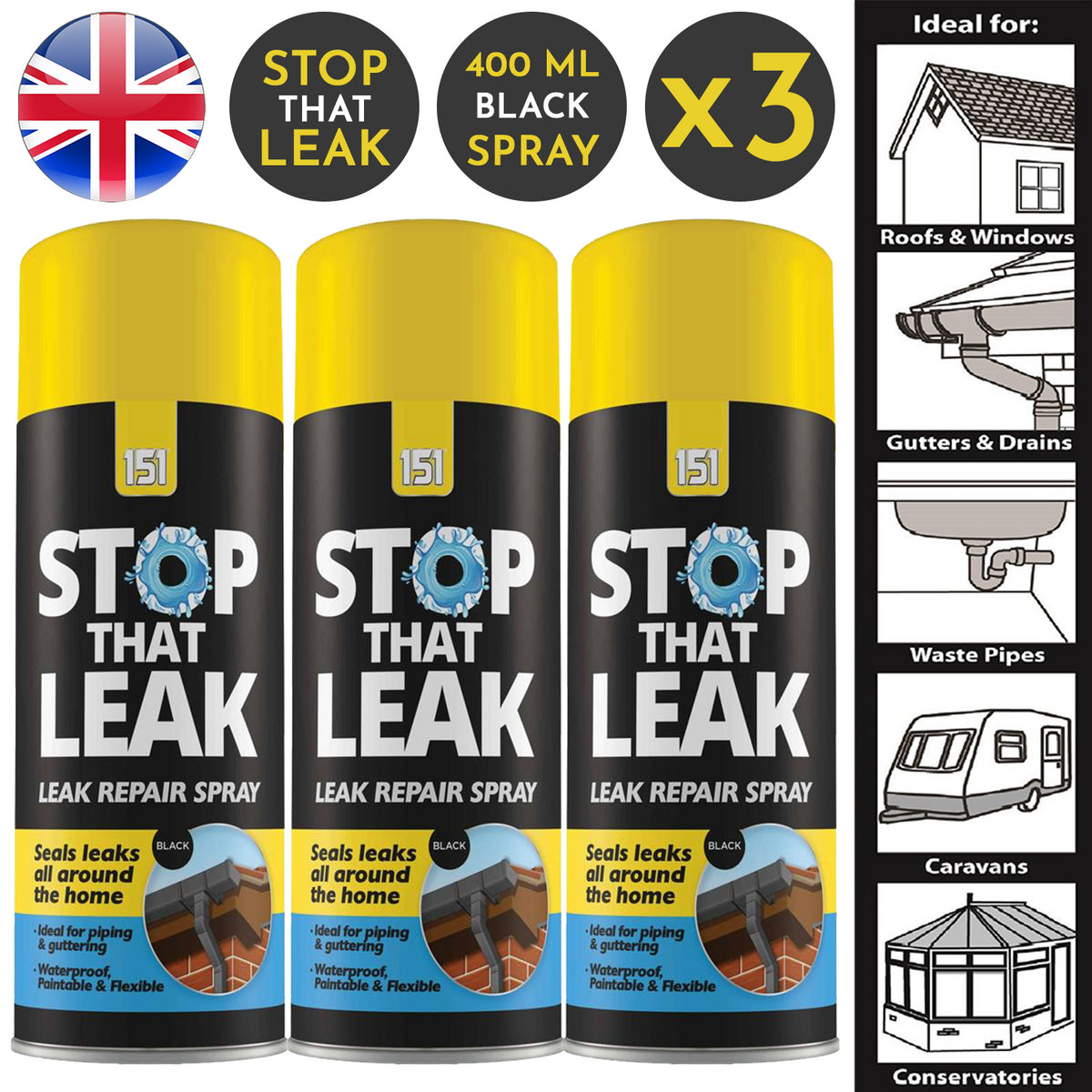 3X Stop That Leak Spray 400ml