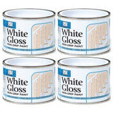 4X Non-Drip White Gloss Paint Tin 180ml