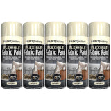 5X Ivory Flexible Fabric & Vinyl Spray Paint 200ml