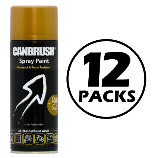 12X Canbrush C808 Gold Spray Paint 400ml